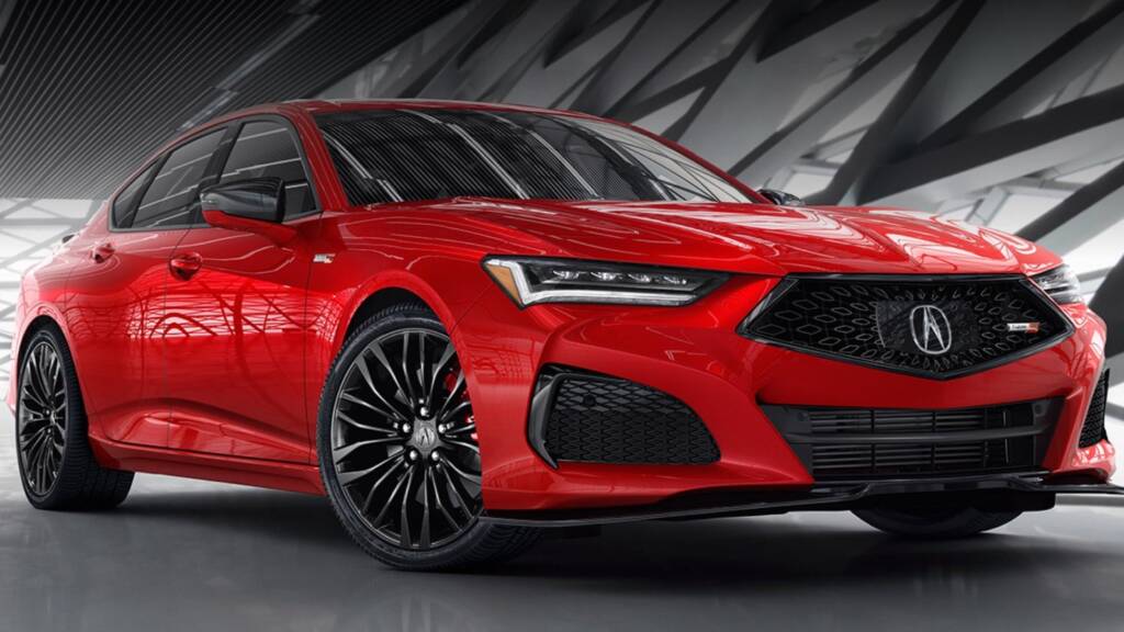 Czerwony samochód sportowy Acura z USA