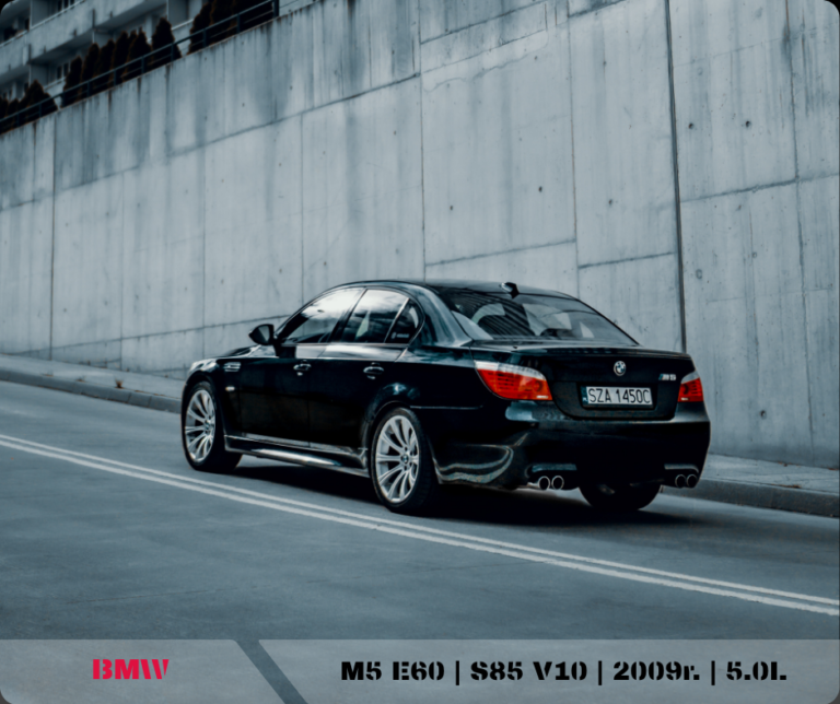 tył czarne BMW M5 E60realizacja importu z USA