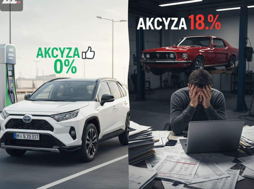 Porównanie akcyzy importu aut z USA