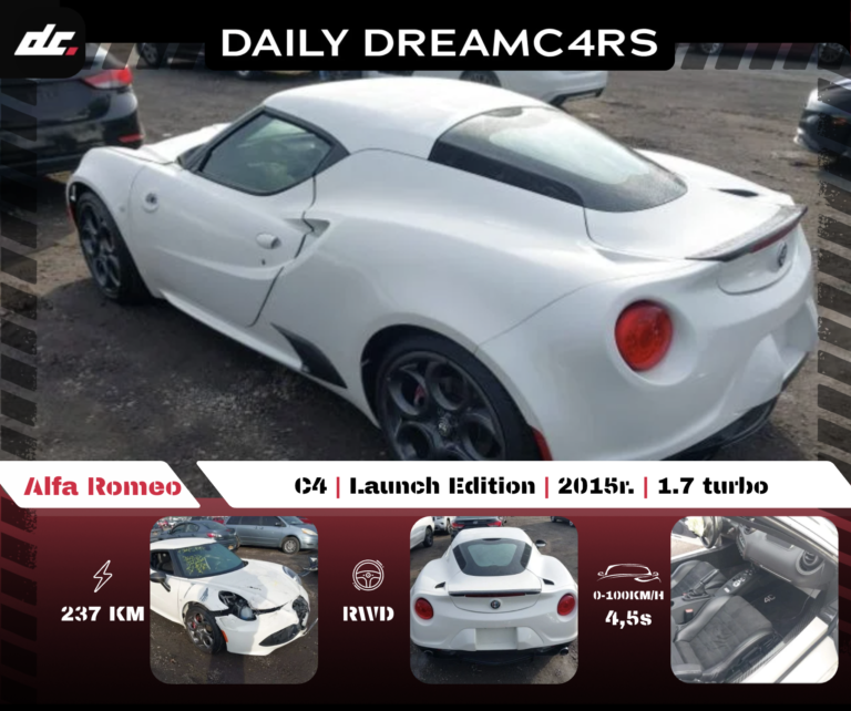 Biały samochód sportowy Alfa Romeo importowany z USA